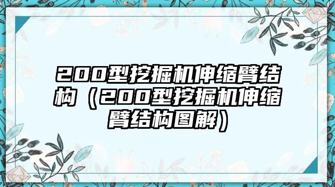 200型挖掘機(jī)伸縮臂結(jié)構(gòu)（200型挖掘機(jī)伸縮臂結(jié)構(gòu)圖解）