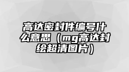 高達(dá)密封件編號什么意思（mg高達(dá)封繪超清圖片）