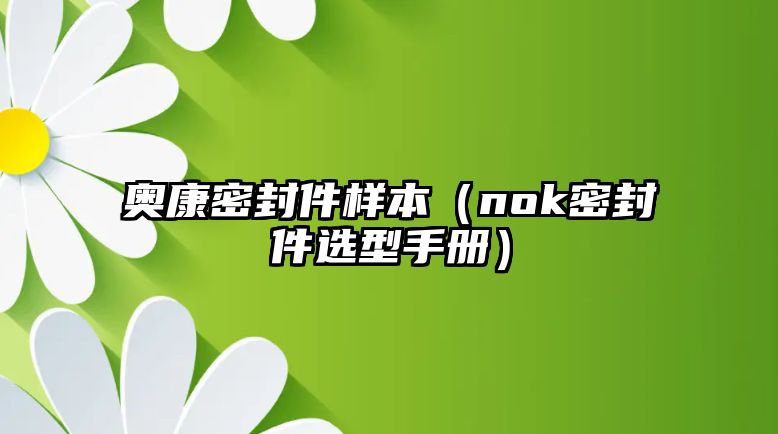 奧康密封件樣本（nok密封件選型手冊）