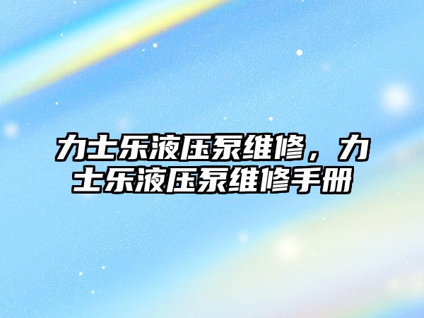 力士樂液壓泵維修，力士樂液壓泵維修手冊