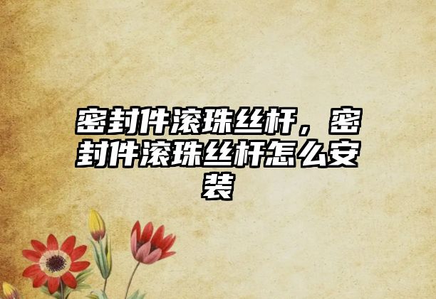 密封件滾珠絲桿，密封件滾珠絲桿怎么安裝