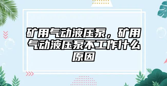 礦用氣動液壓泵，礦用氣動液壓泵不工作什么原因