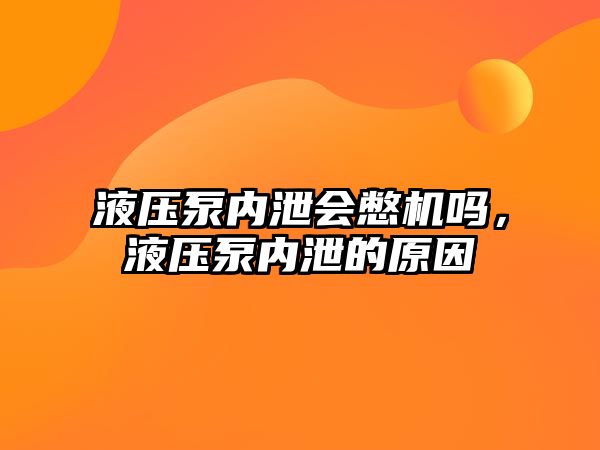 液壓泵內(nèi)泄會憋機嗎，液壓泵內(nèi)泄的原因