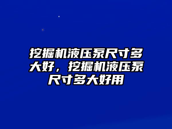 挖掘機(jī)液壓泵尺寸多大好，挖掘機(jī)液壓泵尺寸多大好用