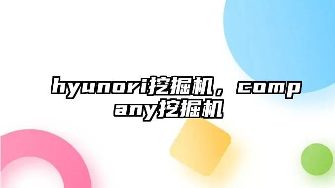 hyunori挖掘機，company挖掘機