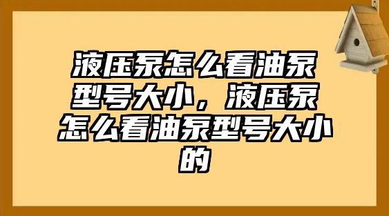 液壓泵怎么看油泵型號(hào)大小，液壓泵怎么看油泵型號(hào)大小的