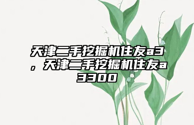 天津二手挖掘機住友a3，天津二手挖掘機住友a3300