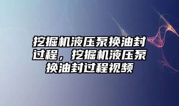 挖掘機液壓泵換油封過程，挖掘機液壓泵換油封過程視頻