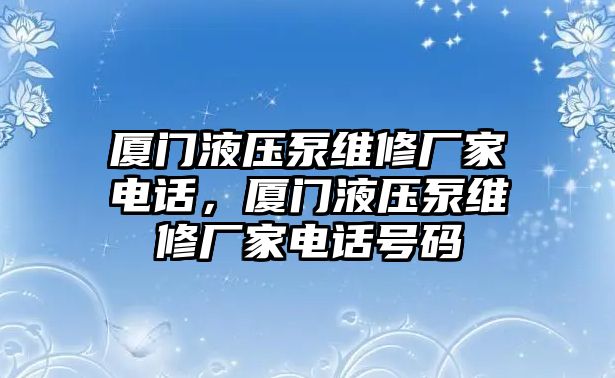 廈門液壓泵維修廠家電話，廈門液壓泵維修廠家電話號碼