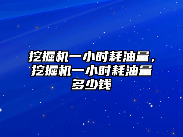 挖掘機一小時耗油量，挖掘機一小時耗油量多少錢