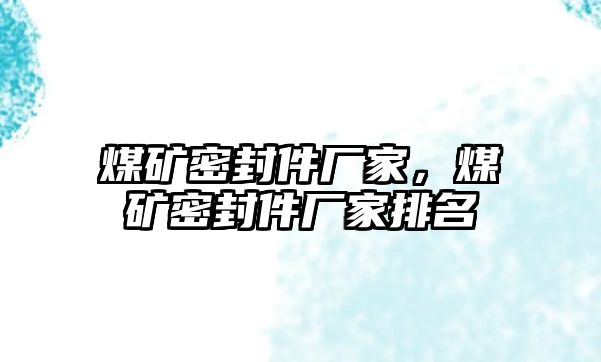 煤礦密封件廠家，煤礦密封件廠家排名