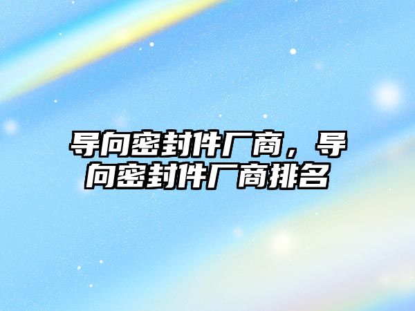 導向密封件廠商，導向密封件廠商排名