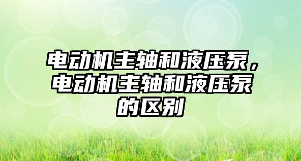 電動機主軸和液壓泵，電動機主軸和液壓泵的區(qū)別