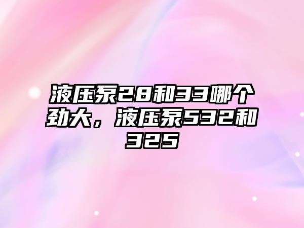 液壓泵28和33哪個(gè)勁大，液壓泵532和325